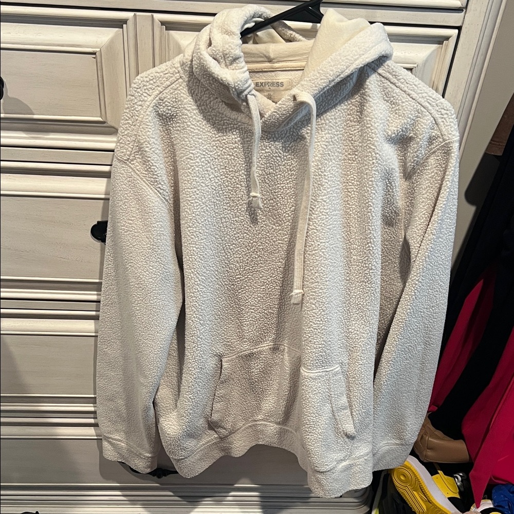 Express Men's Off-White Sherpa Hoodie